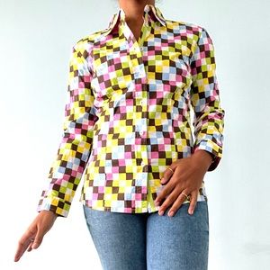 Tizzie by Dizzy Lizzie Rome Shirt in Square Print